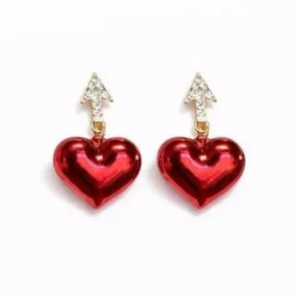 Amor Red Heart Earrings